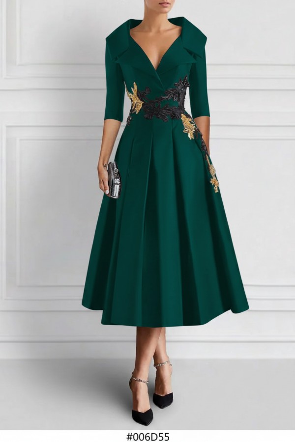 Vintage Brautmutterkleider Schwarz Mit Ärmel Festliche Kleider Kurz