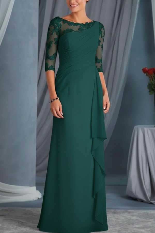 Schwarze Brautmutterkleider Mit Ärmel | Kleider für Brautmutter Günstig