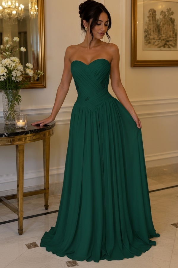Gelb Abendkleider Lang Chiffon Schlichte Partykleider Günstig Online