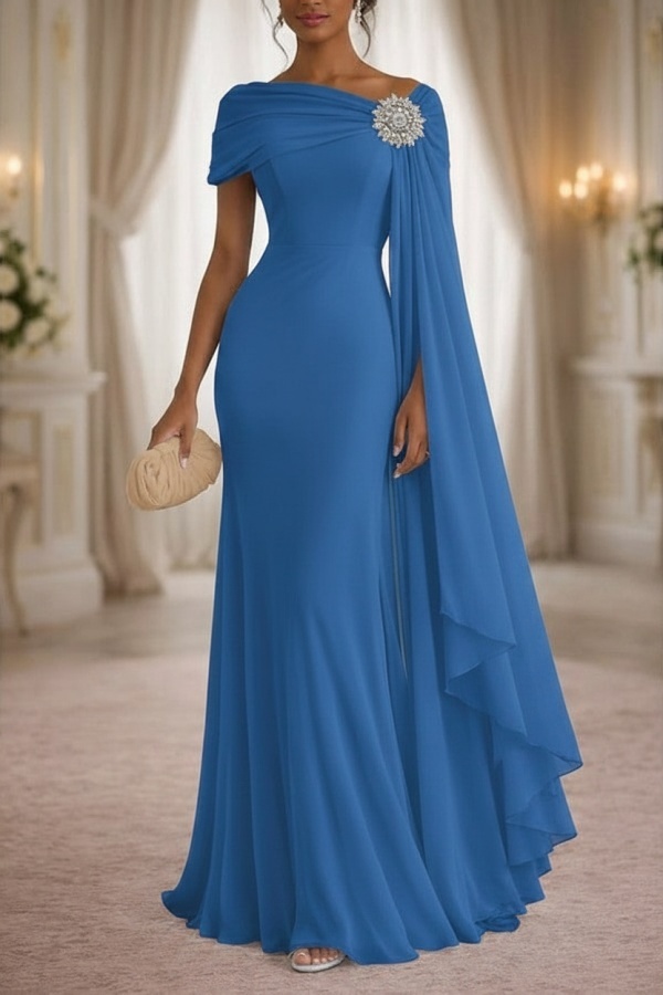 Champagner Brautmutterkleider Lang Chiffon Festliche Kleider Damen