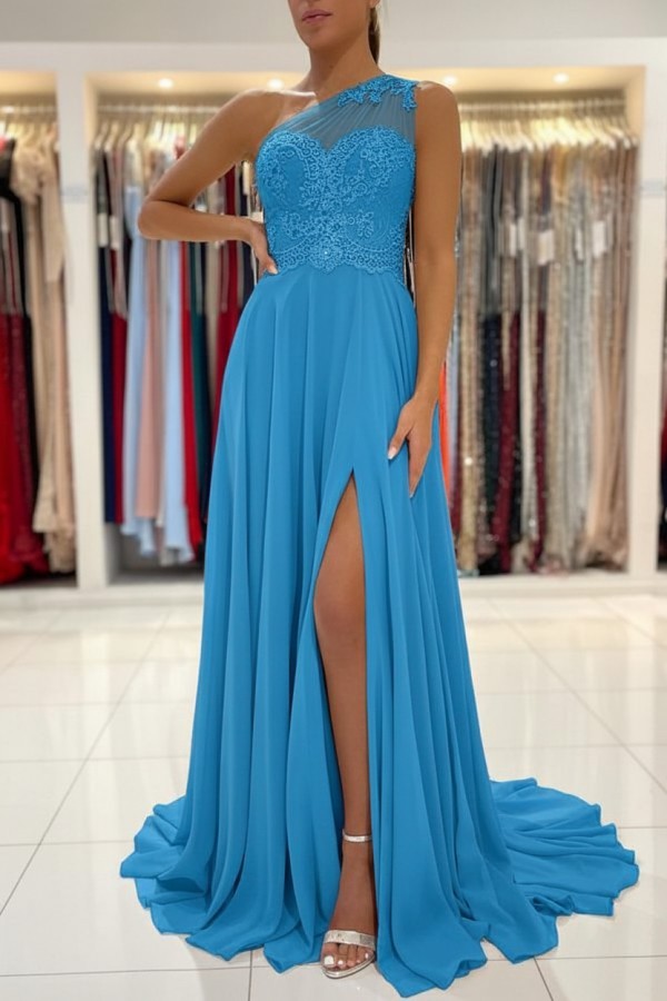 Schlichtes Abendkleid Mit Spitze | Abiballkleider Lang Günstig