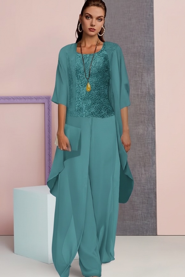 Schick 3 Teilen Brautmutterkleider | Mutterkleid aus Chiffon