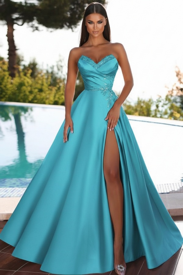 Abendkleider Lang Rosa | Schlichtes Abiballkleid