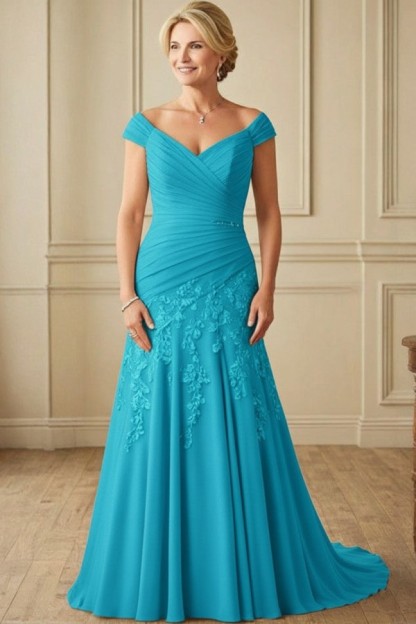 Champagne Brautmutterkleider Lang Günstig Kleider für Brautmutter