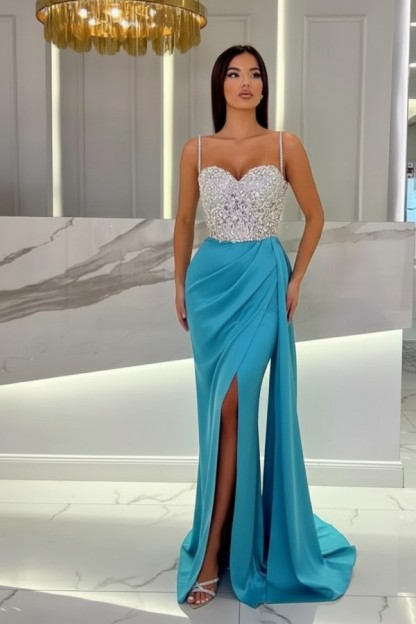 Schöne Abendkleider Mit Glitzer | Blaue Abiballkleider Lang Günstig