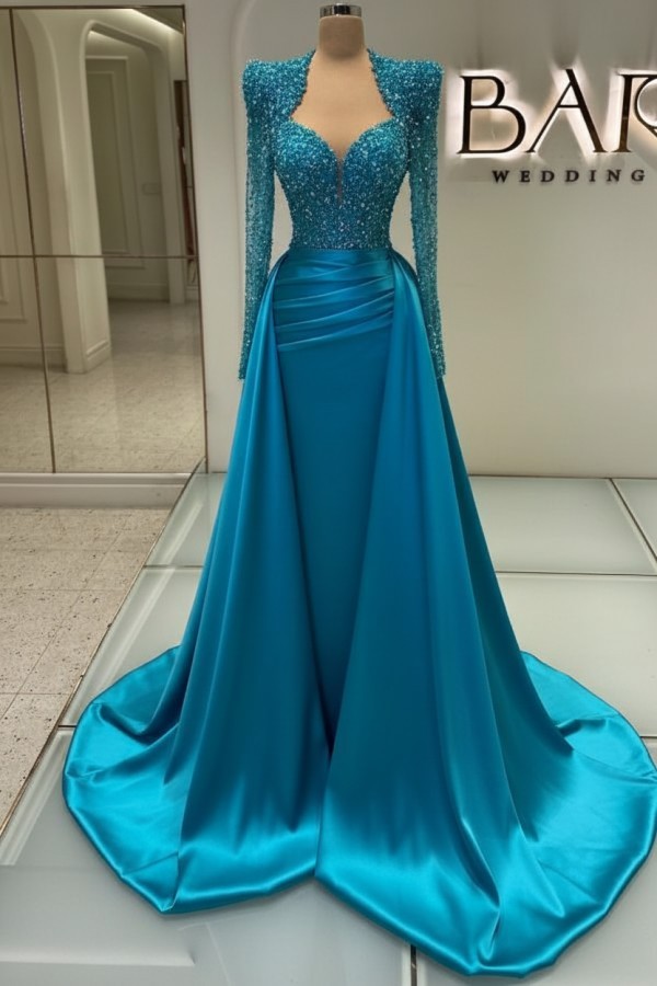 Luxus Abendkleider Lang Weiß | Glitzer Abiballkleider Mit Ärmel