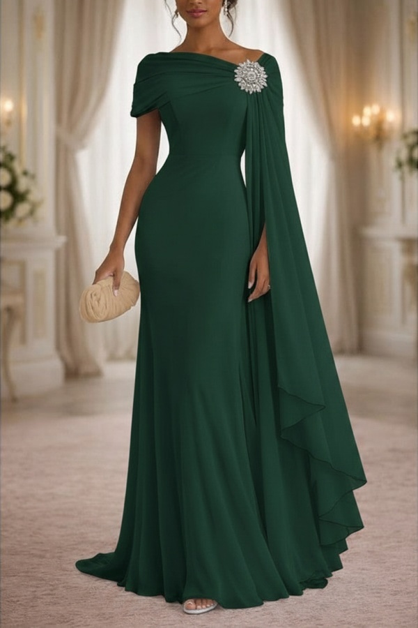 Champagner Brautmutterkleider Lang Chiffon Festliche Kleider Damen