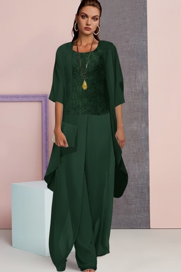 Schick 3 Teilen Brautmutterkleider | Mutterkleid aus Chiffon