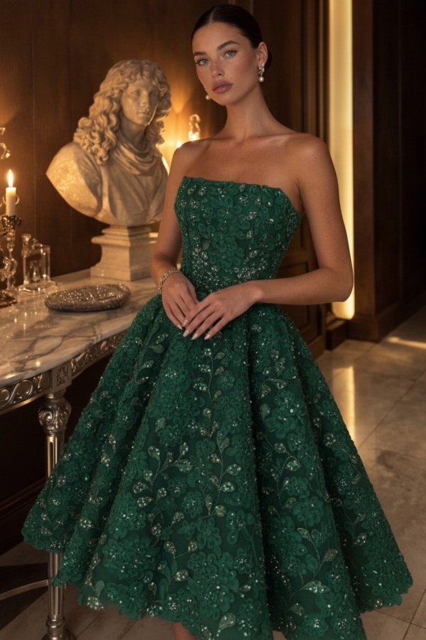 Gelb Abendkleid Kurz Spitze Ballkleid Cocktailkleider Glitzer