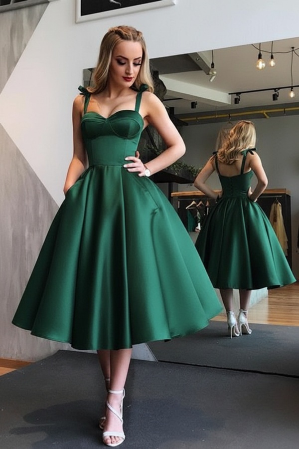 Elegante Rote Cocktailkleider Kurz A Linie Knielange Abiballkleider Abendmoden