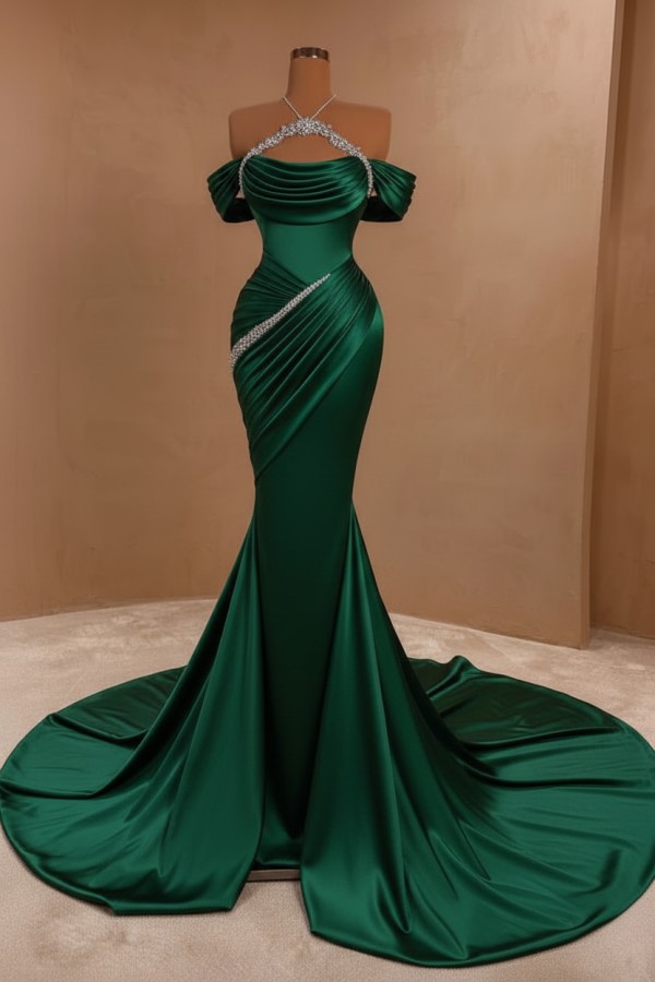 Silber Abendkleider Lang Meerjungfrau Stil Abiballkleider Ballkleid Mit Glitzer