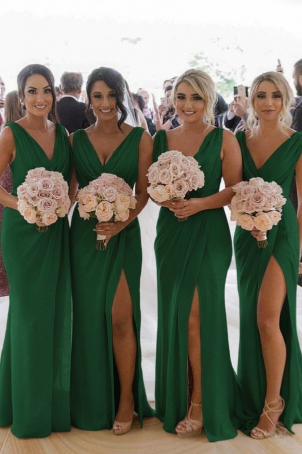 Elegante Brautjungfernkleider Lang Chiffon | Kleider für Brautjungfern