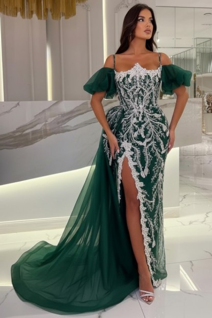 Himmel Blaue Abendkleider Lang Glitzer | Abiballkleider mit Spitze