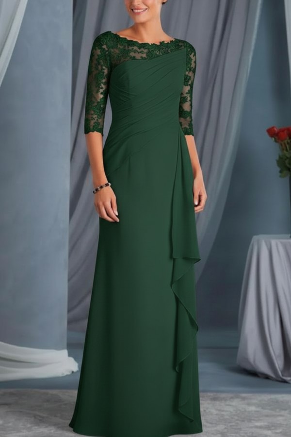 Schwarze Brautmutterkleider Mit Ärmel | Kleider für Brautmutter Günstig