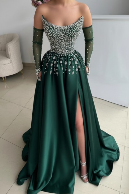 Seladongrün Abendkleider Lang Glitzer Ballkleider Abiballkleider Günstig