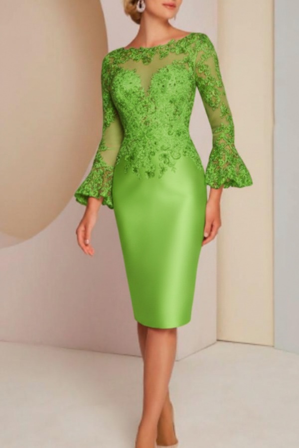 Elegante Brautmutterkleider Mit Ärmel | Kurze Partykleider