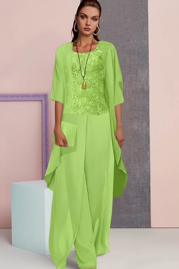 Schick 3 Teilen Brautmutterkleider | Mutterkleid aus Chiffon