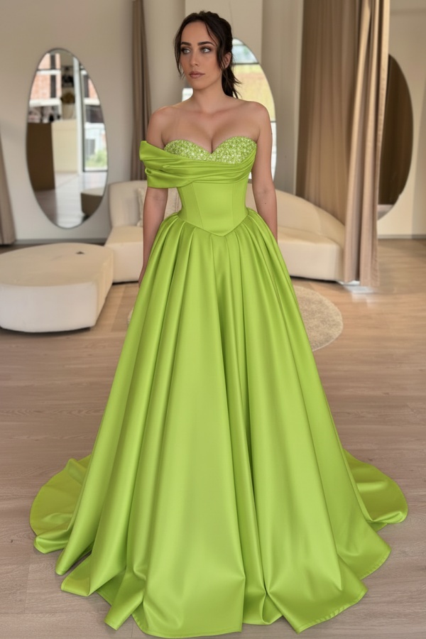 Emerald Grüne Abendkleider Lang Mit Glitzer Ballkleider Günstig