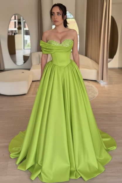 Emerald Grüne Abendkleider Lang Mit Glitzer Ballkleider Günstig