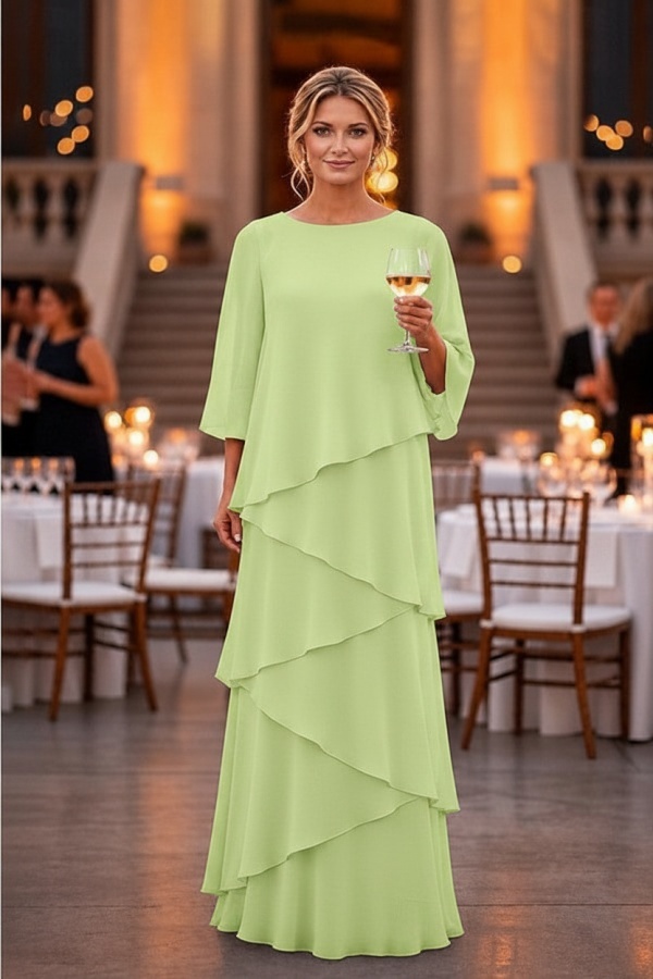 Himmel Blau Fsetliche Partykleider Schlichte Braumutterkleider Chiffon