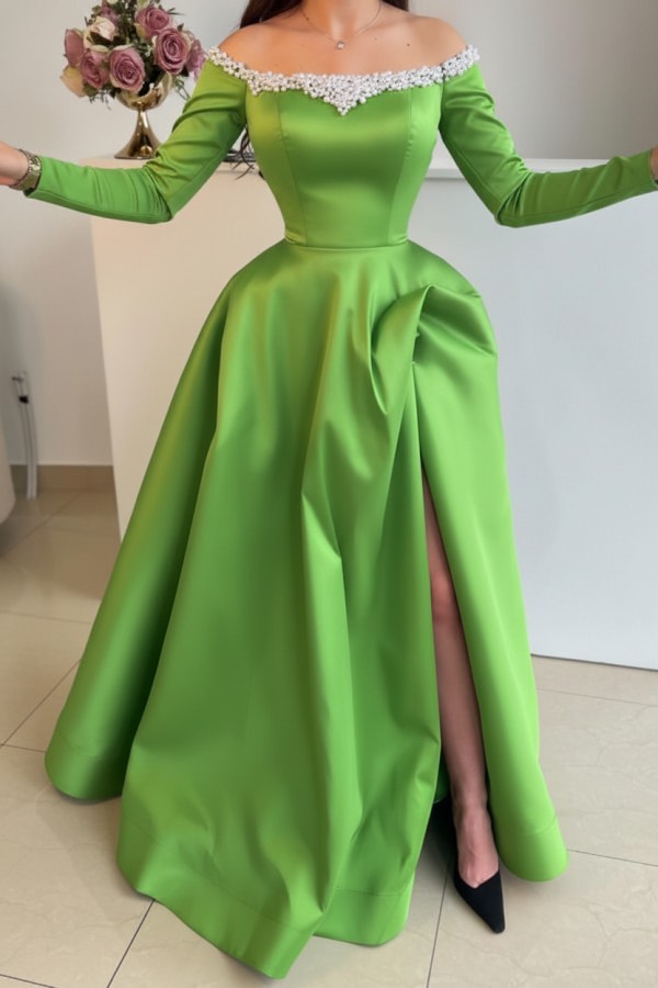 Elegante Abendkleider Lang Schwarz | Abiballkleider mit Ärmel