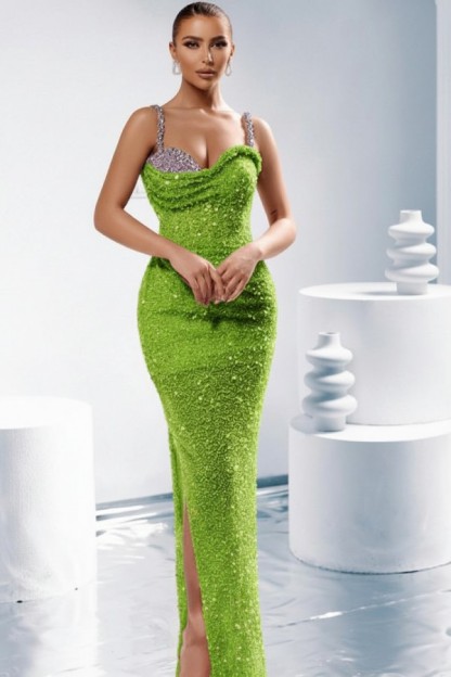 Schöne Abendkleider Lang Rosa | Abiballkleider Glitzer Günstig