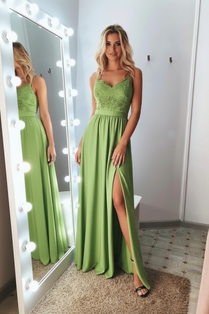 Schlichtes Abendkleid Lang | Abiballkleider Mit Spitze