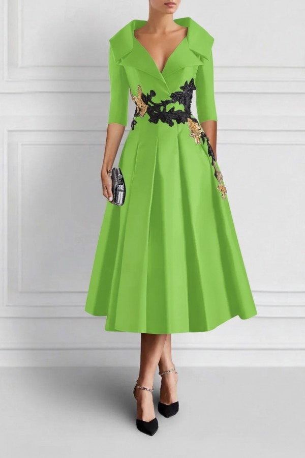 Vintage Brautmutterkleider Schwarz Mit Ärmel Festliche Kleider Kurz