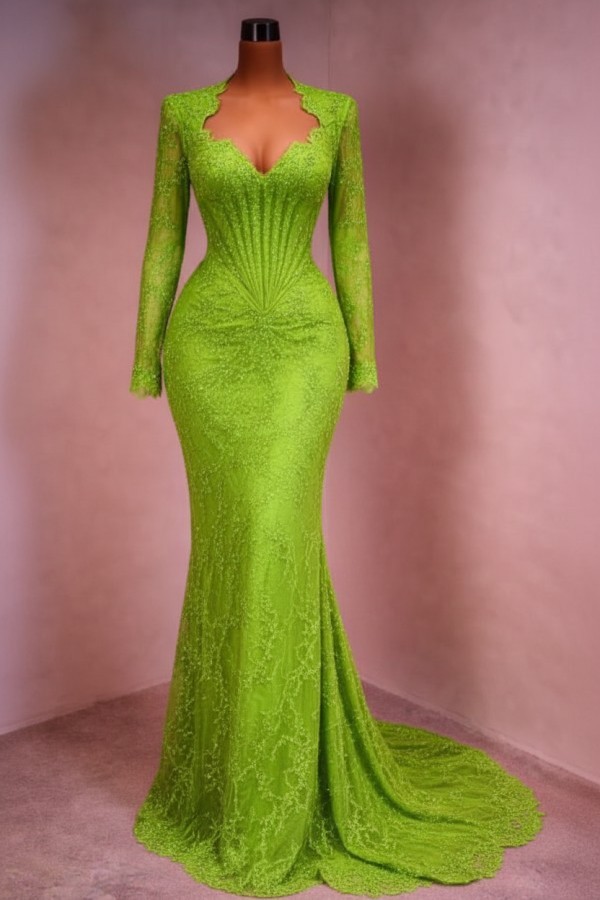 Designer Abendkleid Lang Weinrot Ballkleid Spitze Mit Ärmel