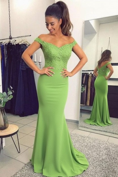 Navy Blau Abendkleider Lang Günstig Meerjungfrau Spitze Abendkleid Abiballkleider