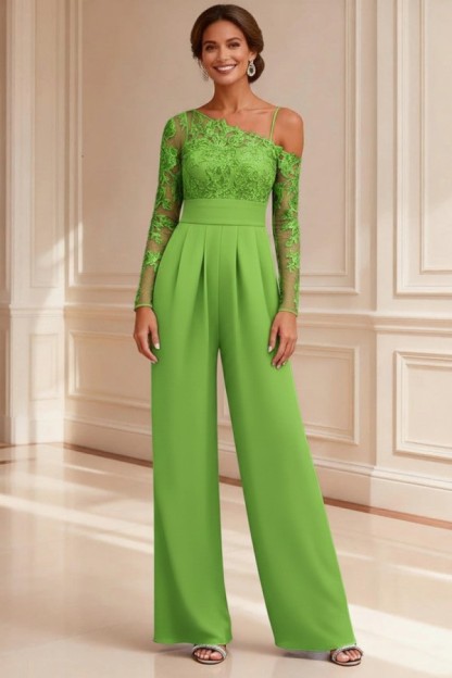 Festliche Mutter Hosenanzüge Spitze Hochzeitspartykleider Brautmutter