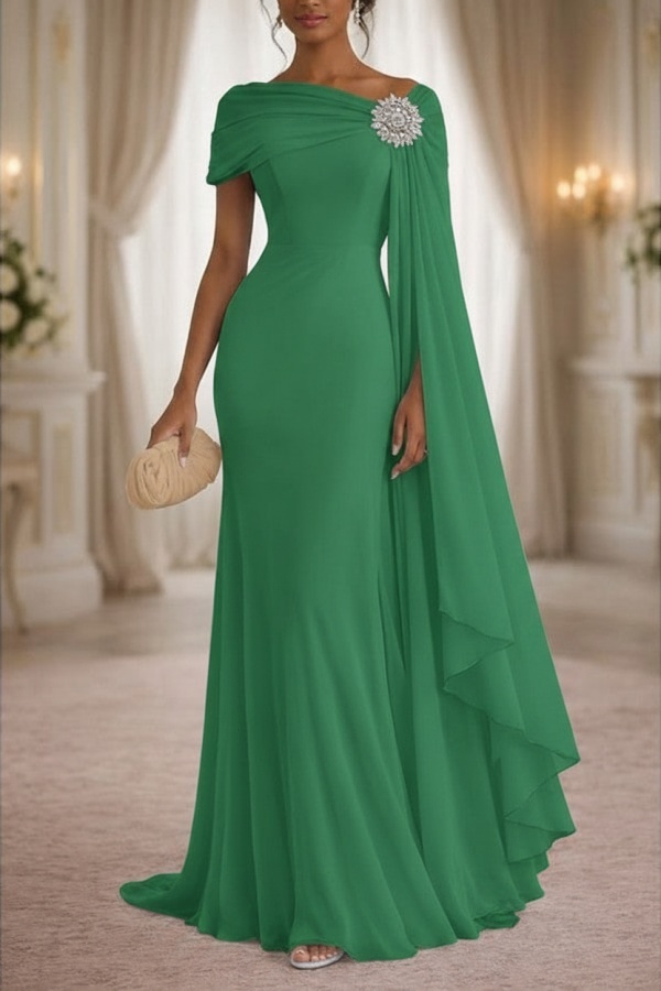 Champagner Brautmutterkleider Lang Chiffon Festliche Kleider Damen