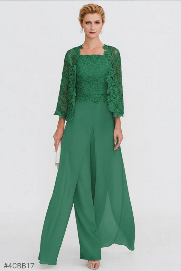 Elegante Brautmutterkleider Lang Günstig | 2 Teilig Brautmutterkleid mit Bolero