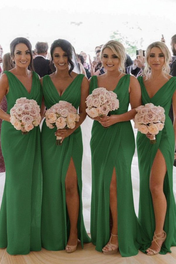 Elegante Brautjungfernkleider Lang Chiffon | Kleider für Brautjungfern