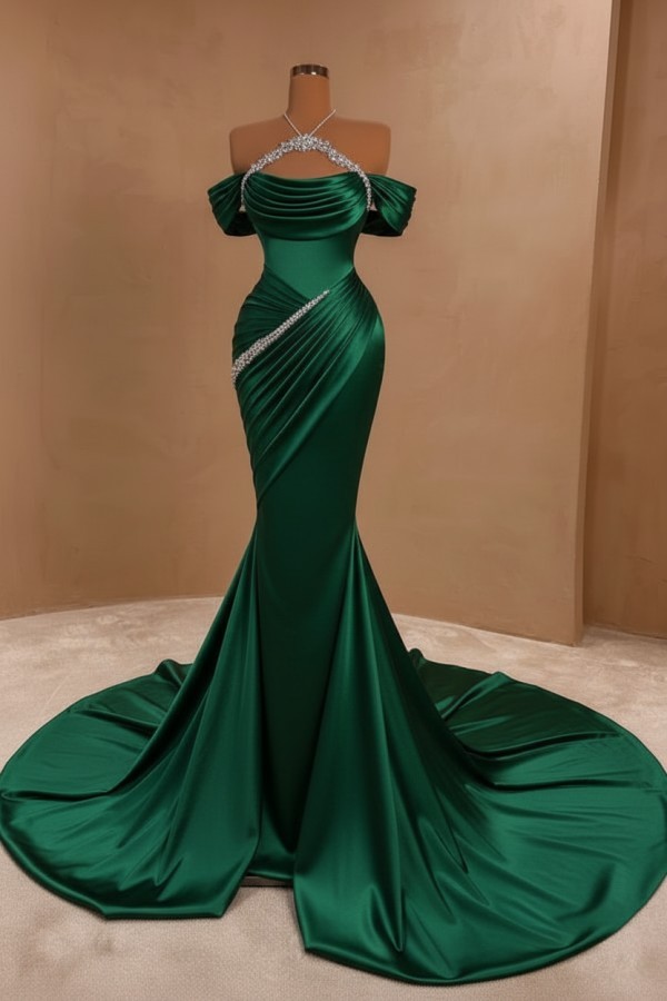 Silber Abendkleider Lang Meerjungfrau Stil Abiballkleider Ballkleid Mit Glitzer