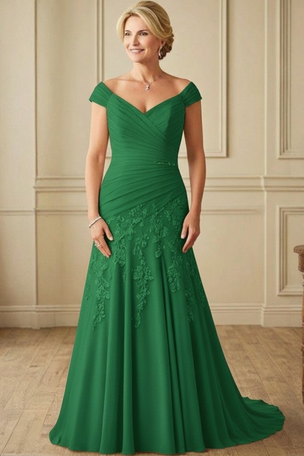 Champagne Brautmutterkleider Lang Günstig Kleider für Brautmutter