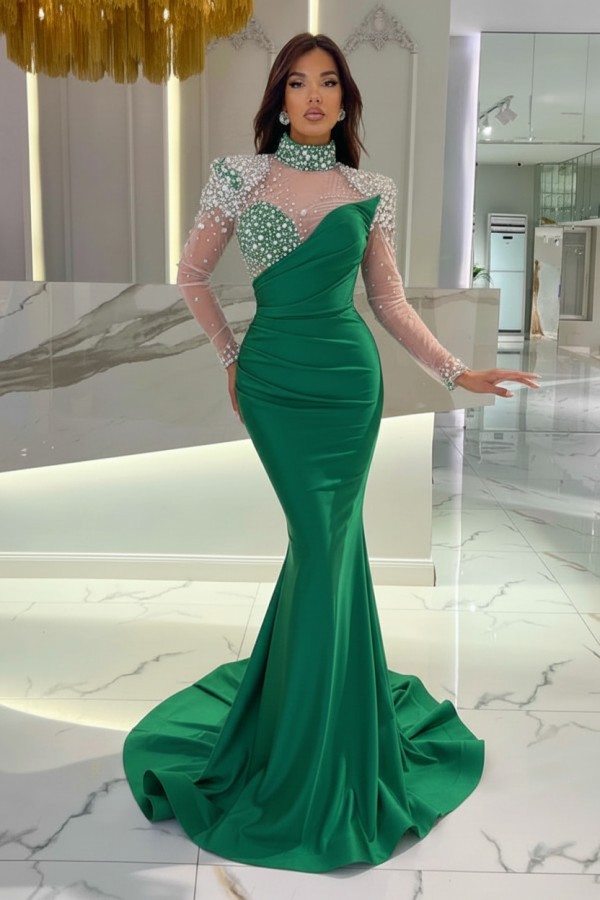 Schöne Abendkleider Lang Rosa | Abiballkleider Glitzer mit Ärmel