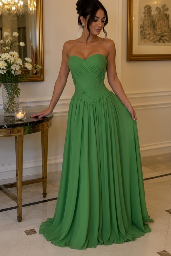 Gelb Abendkleider Lang Chiffon Schlichte Partykleider Günstig Online