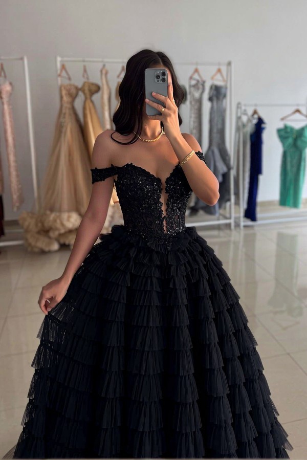 Abendkleid Schwarz Lang | Abendkleider mit Spitze