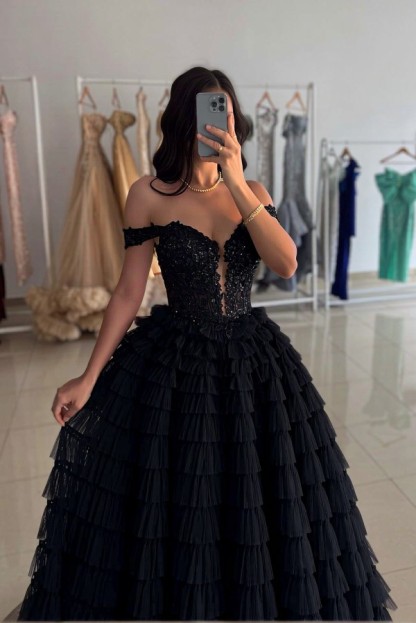 Abendkleid Schwarz Lang | Abendkleider mit Spitze