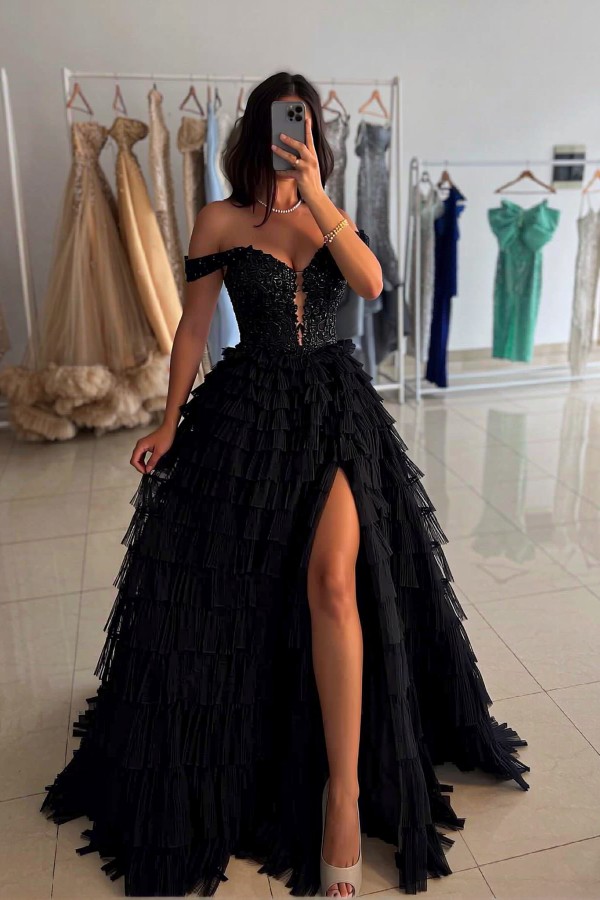 Abendkleid Schwarz Lang | Abendkleider mit Spitze