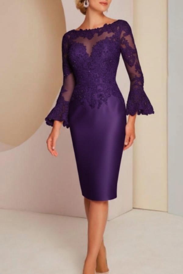 Elegante Brautmutterkleider Mit Ärmel | Kurze Partykleider