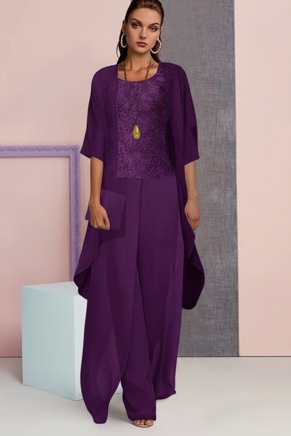 Schick 3 Teilen Brautmutterkleider | Mutterkleid aus Chiffon