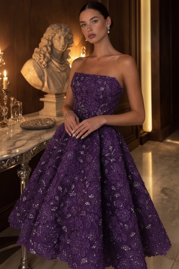 Gelb Abendkleid Kurz Spitze Ballkleid Cocktailkleider Glitzer
