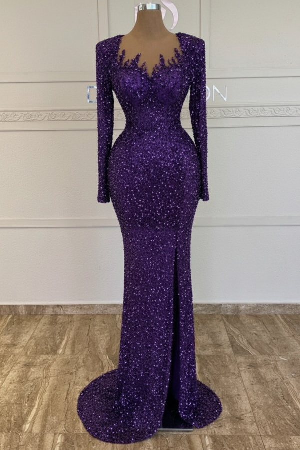 Grünes Ballkleid Lang Glitzer Abendkleid Mit Ärmel