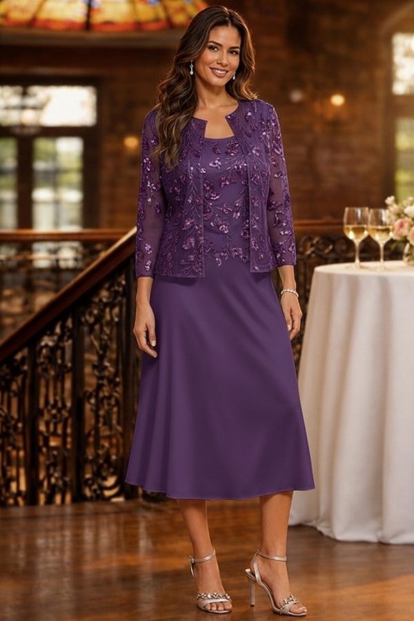 Salbeigrün Brautmutterkleider Kurz Glitzer Hochzeitspartykleider mit Spitze Jacke