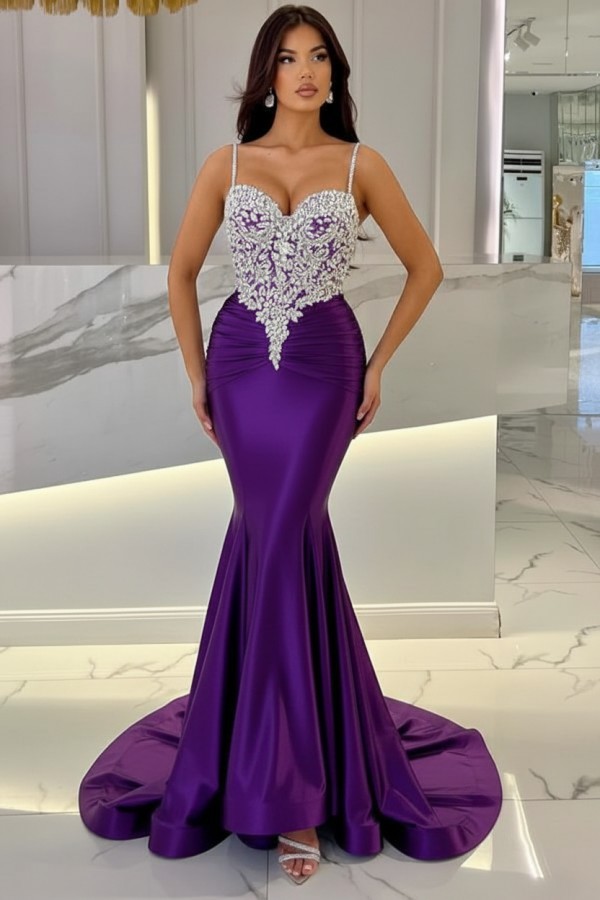 Elegante Abendkleider Lang Blau | Abiballkleider mit Glitzer