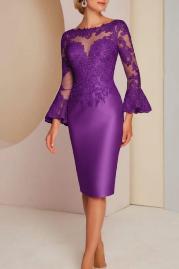 Elegante Brautmutterkleider Mit Ärmel | Kurze Partykleider