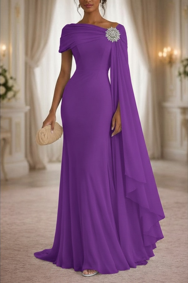 Champagner Brautmutterkleider Lang Chiffon Festliche Kleider Damen