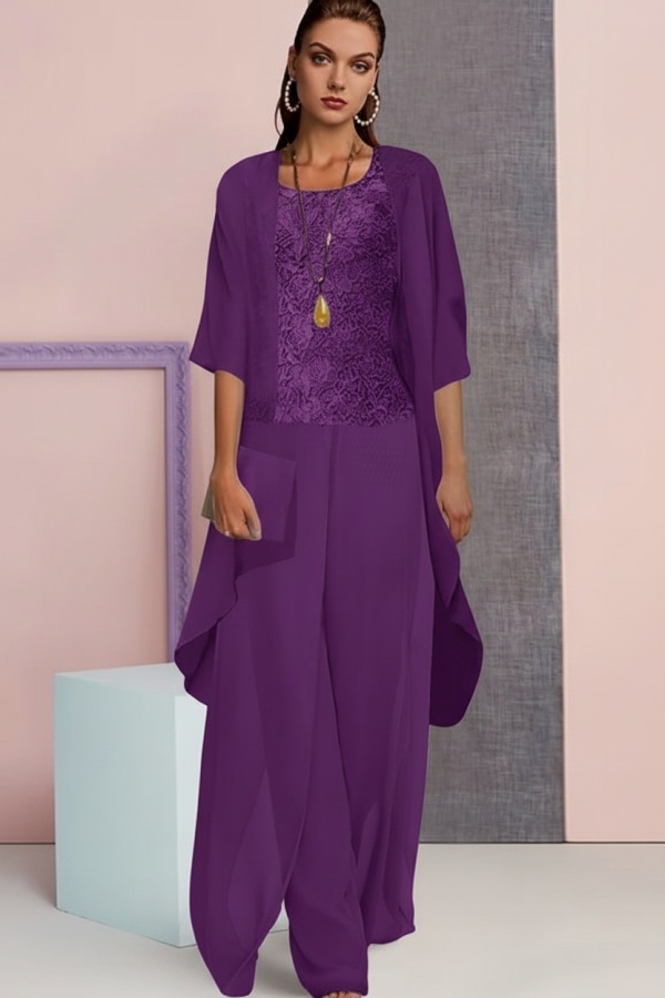 Schick 3 Teilen Brautmutterkleider | Mutterkleid aus Chiffon